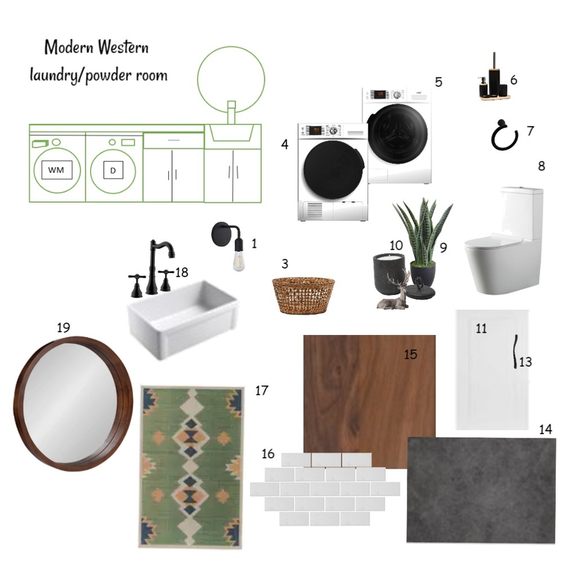 Modern western Laundry Mood Board by Joybird on Style Sourcebook