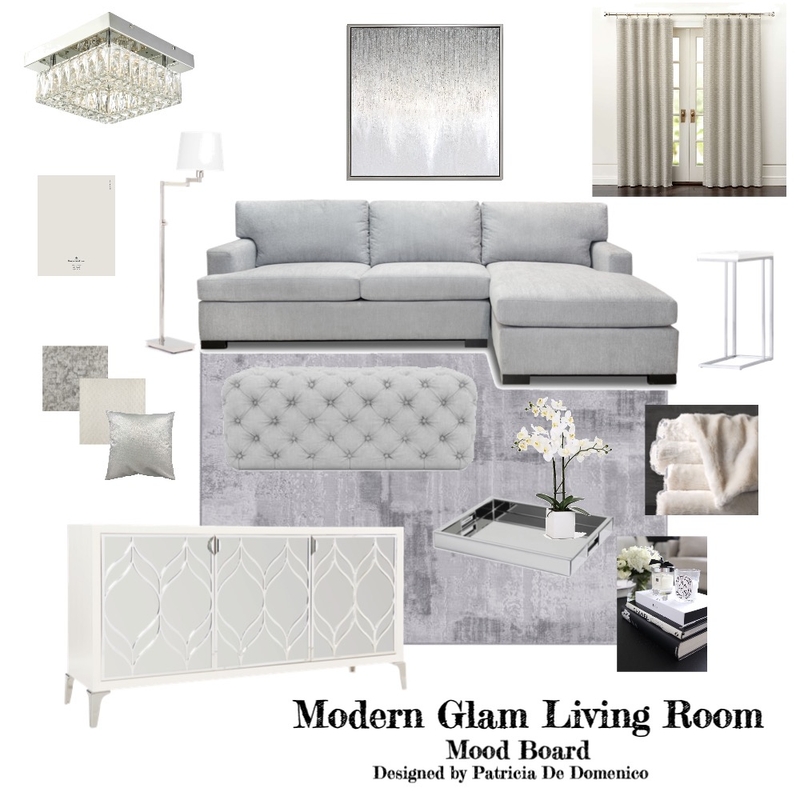 modern glam living room Mood Board by Patricia De Domenicco on Style Sourcebook