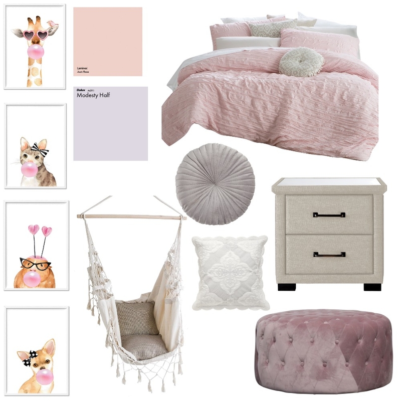 Bubblegum Hotel Room Mood Board by Elaina on Style Sourcebook