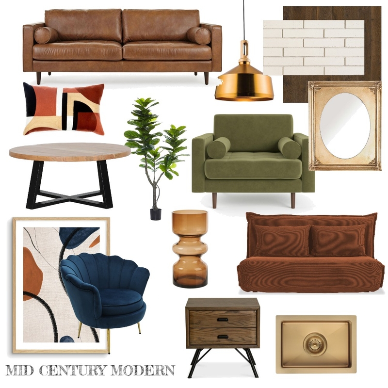 Mid Century Modern Mood Board by danikarae on Style Sourcebook