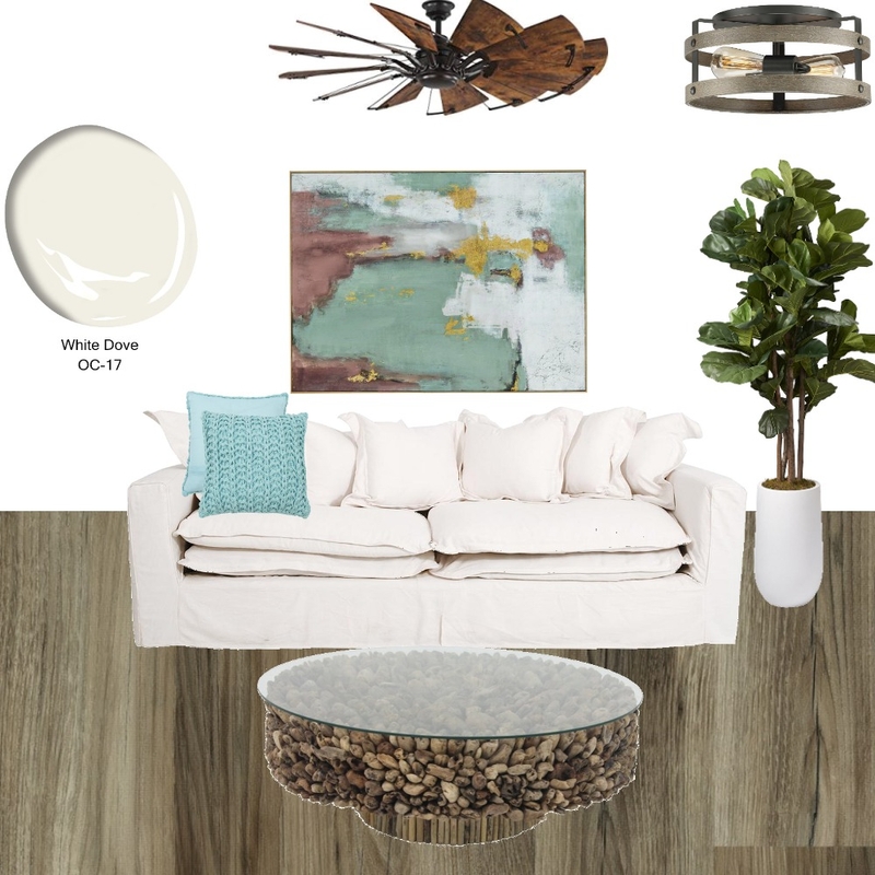 Lakehouse Living Room w/walnut ceiling fan and Alston table Mood Board by memphisbelletn on Style Sourcebook