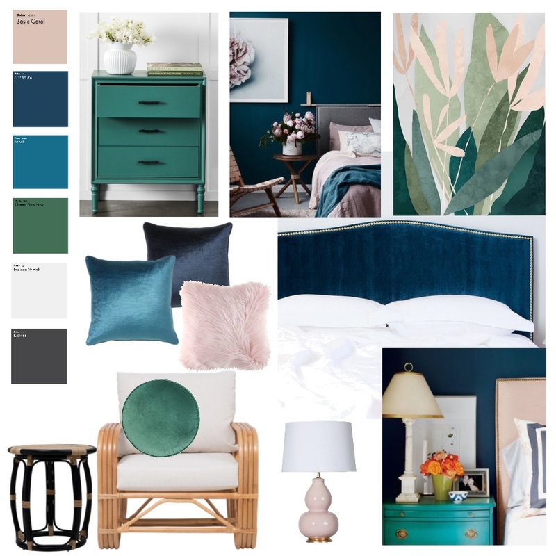 Bedroom with colour Mood Board by Manea Interior Design & Styling on Style Sourcebook