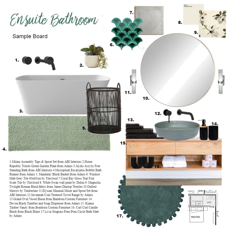 Assignment 9 Ensuite Bathroom Mood Board by Janine Lee on Style Sourcebook