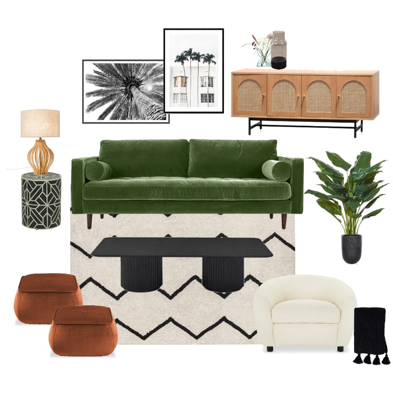 green abd black Mood Board by westofhere on Style Sourcebook