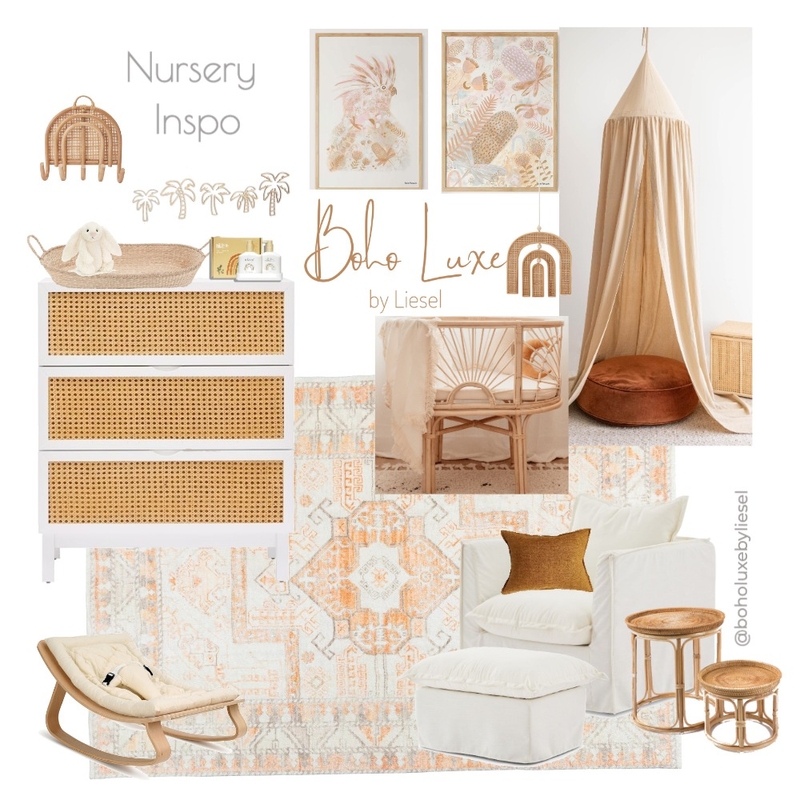 Boholuxe by Liesel - Nursery Inspo Mood Board by BoholuxebyLiesel on Style Sourcebook