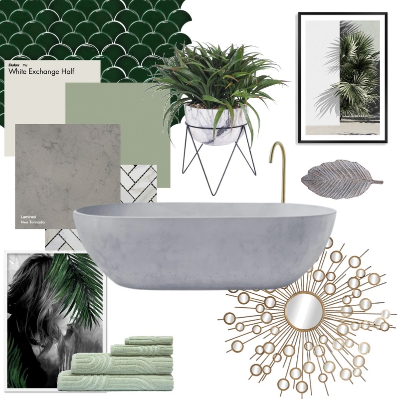 Green Bathroom Mood Board by Elaina on Style Sourcebook