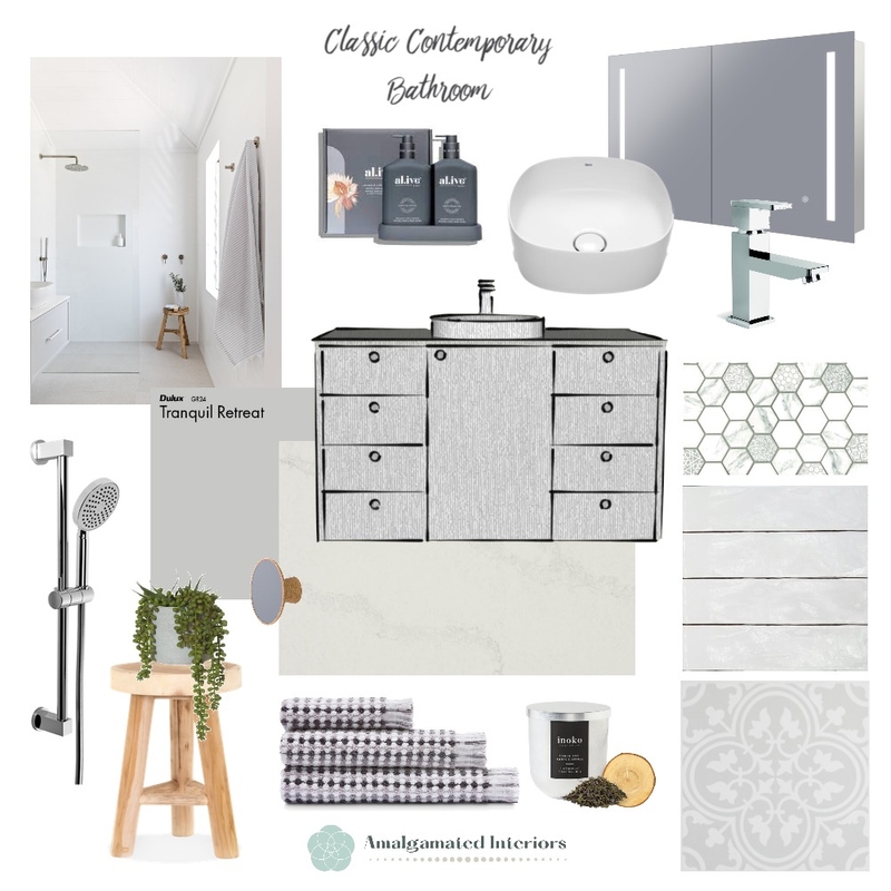 Classic Contemporary Bathroom Mood Board by Amalgamated Interiors on Style Sourcebook