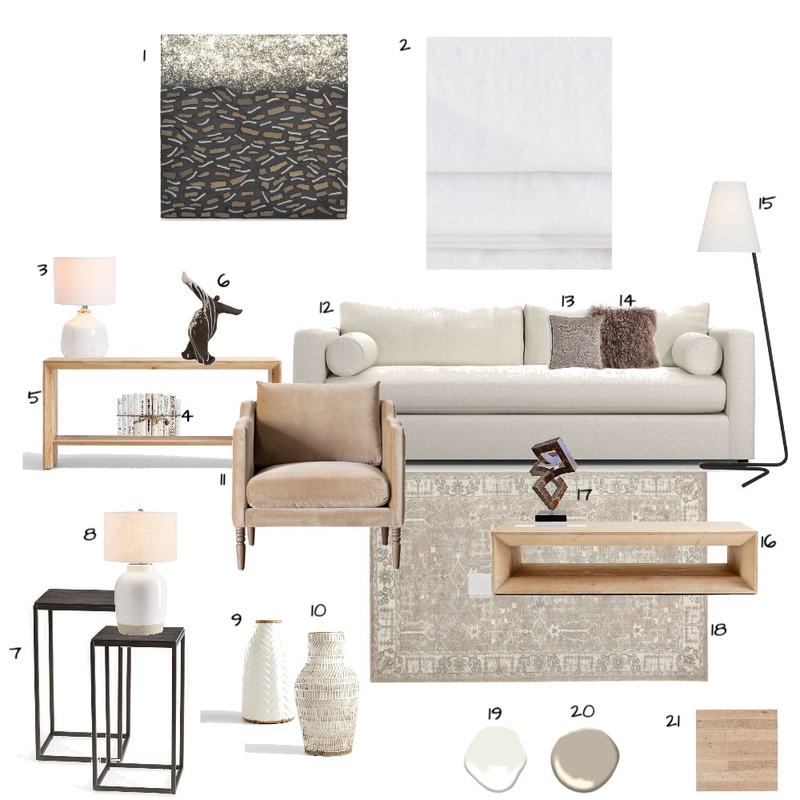 Module 9 - Living Room Mood Board by Estelle Gay on Style Sourcebook