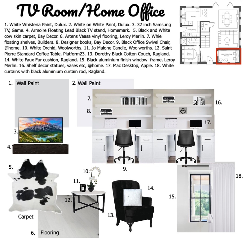 Office/TV Room A9 Mood Board by Tara Dalzell on Style Sourcebook