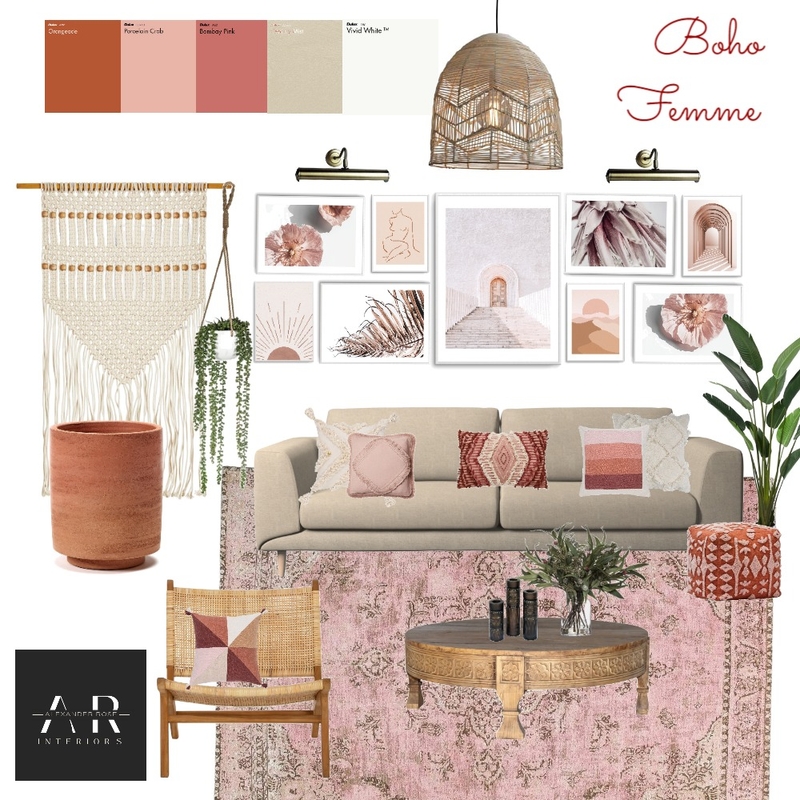 Boho Femme Mood Board by Alexander Rose Interiors on Style Sourcebook