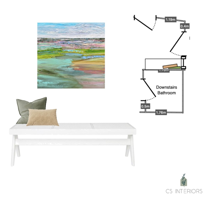 Nori Artwork- White Bench no baskets Mood Board by CSInteriors on Style Sourcebook