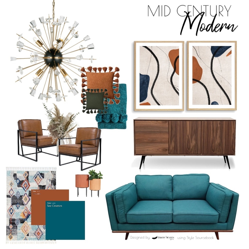 Mid Century Modern Mood Board by Tracey Bryans on Style Sourcebook