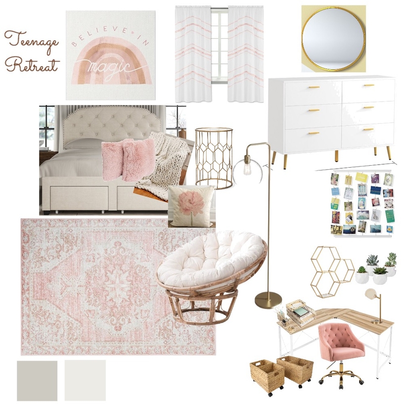 Boho Teenage Bedroom Mood Board by carrieaspencer on Style Sourcebook