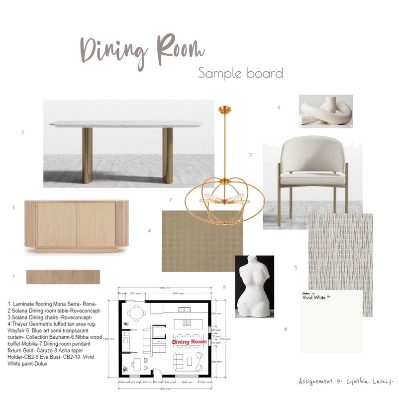 Dining Room Mood Board Mood Board by CynthiaLaincy on Style Sourcebook