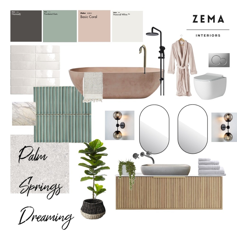 ensuite v3 - pink bath - logo Mood Board by zoemaker on Style Sourcebook