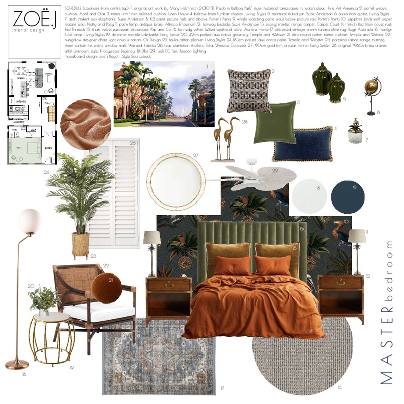 Module 9 Master Bedroom Mood Board by Zoe J on Style Sourcebook