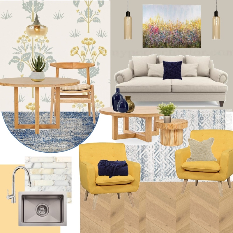 Complementary yellow and blue Mood Board by Lucey Lane Interiors on Style Sourcebook