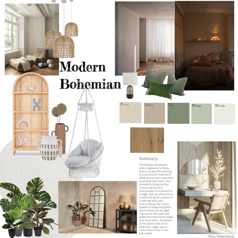 modern Boho Mood Board by Nina Greenwood on Style Sourcebook