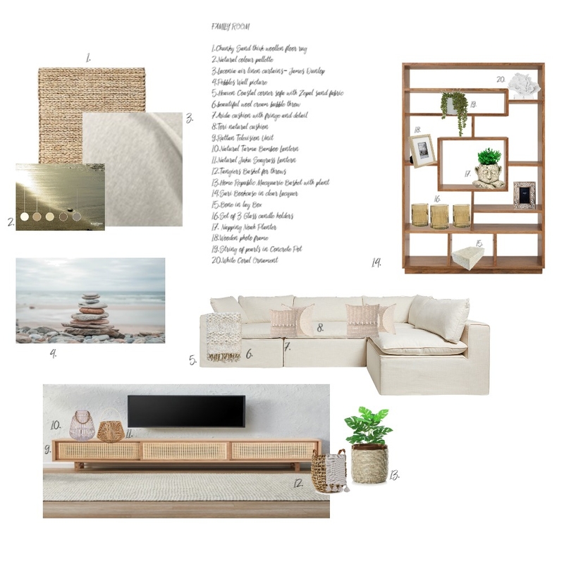 SAMPLE BOARD - FAMILY OR LIVING ROOM Mood Board by Pamela Goncalves on Style Sourcebook