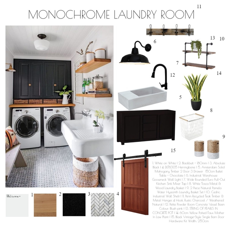 Monochrome Laundry Room Mood Board by Ri on Style Sourcebook