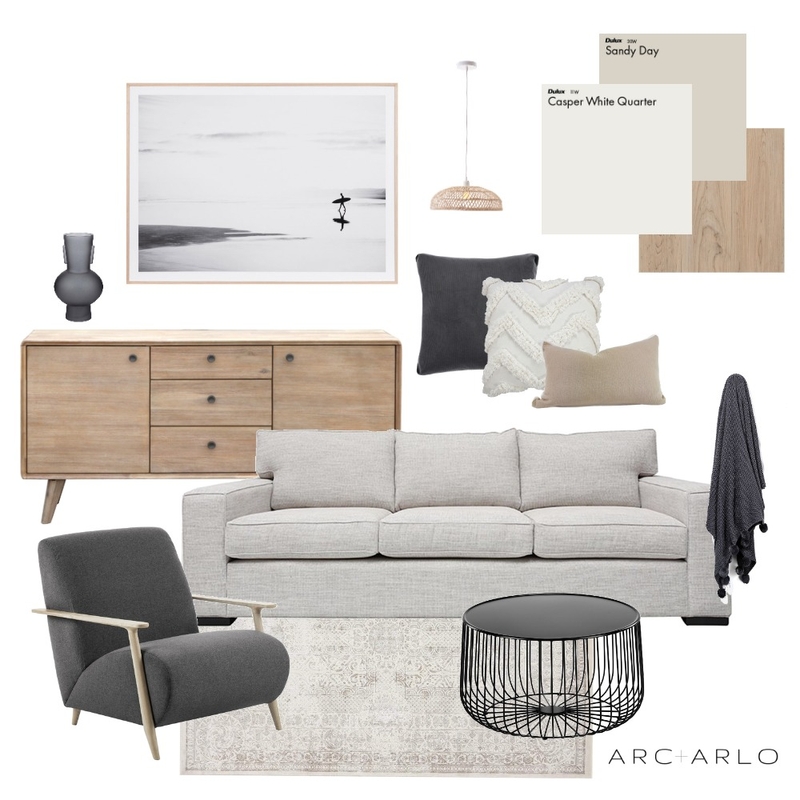 Natural Contemporary Living Room Mood Board by Arc and Arlo on Style Sourcebook