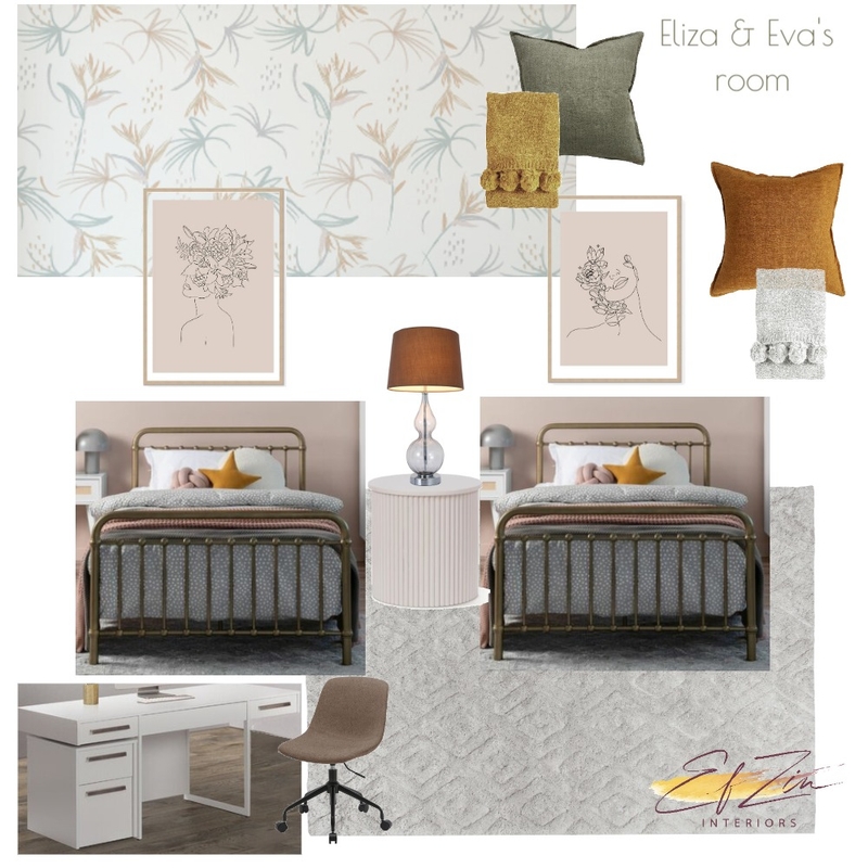 Loula Morris - girls' room 2 Mood Board by EF ZIN Interiors on Style Sourcebook