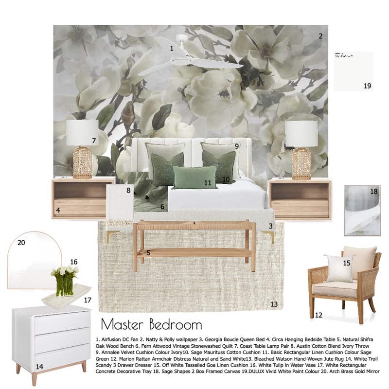 master bedroom sample board Mood Board by brewilliams on Style Sourcebook