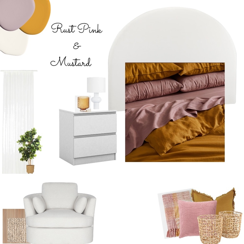 Rust pink & mustard Mood Board by Tennielle's Designs on Style Sourcebook