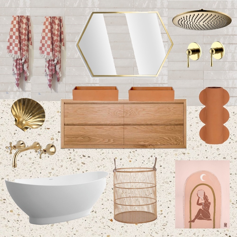 boho bathroom Mood Board by jaydekellaway on Style Sourcebook