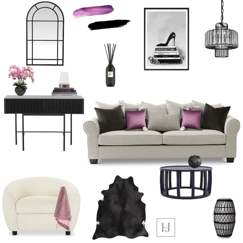 accented achromatic living room Mood Board by Hidden Jewel Interiors on Style Sourcebook