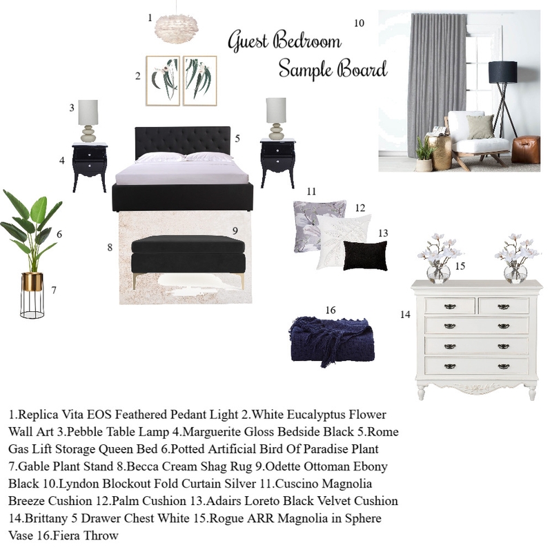 Guest bedroom Mood Board by Getrude K on Style Sourcebook