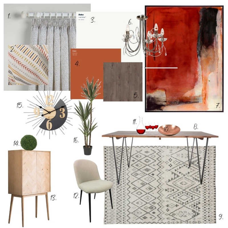 Module 9 Dining Room Mood Board by Lien on Style Sourcebook