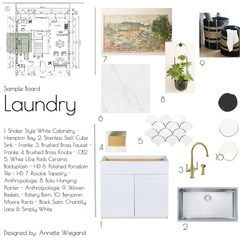 IDI - Module 9 - Laundry Room Sample Board Mood Board by AnnetteW on Style Sourcebook