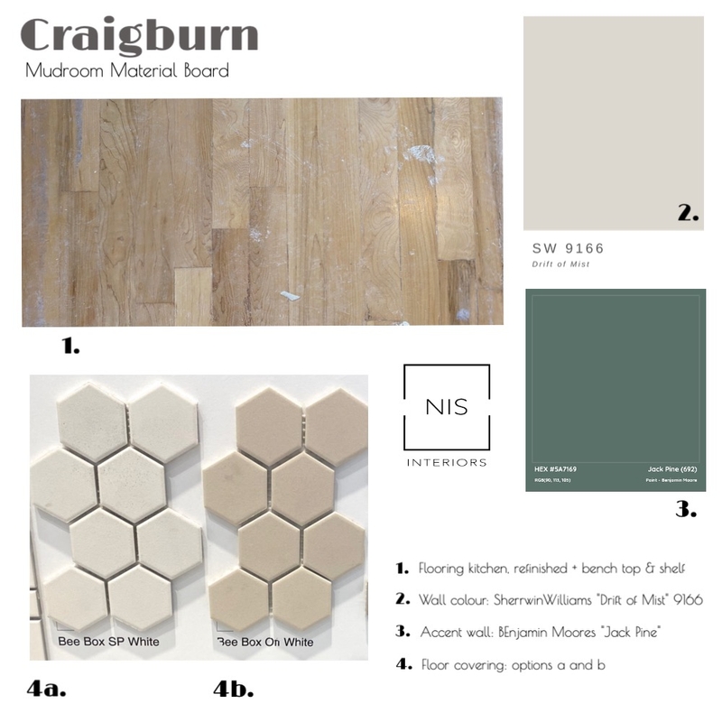 Craigburn - Mudroom (material board) Mood Board by Nis Interiors on Style Sourcebook