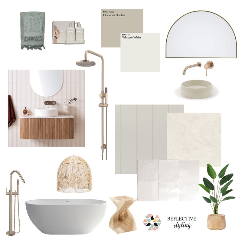 Calm Bathroom Mood Board by Reflective Styling on Style Sourcebook