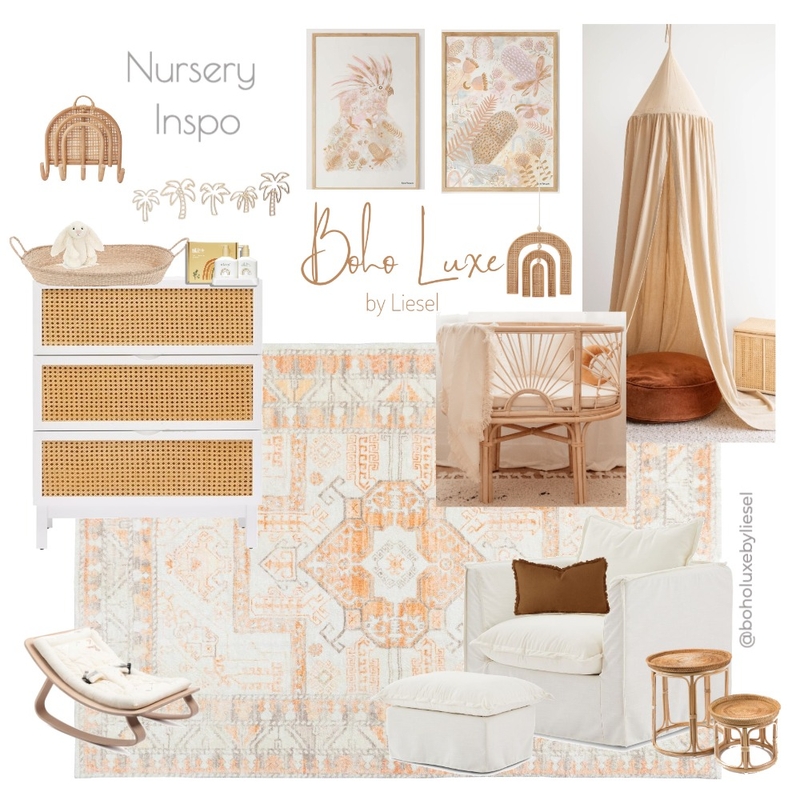 Boholuxe by Liesel - Nursery Inspo Mood Board by BoholuxebyLiesel on Style Sourcebook