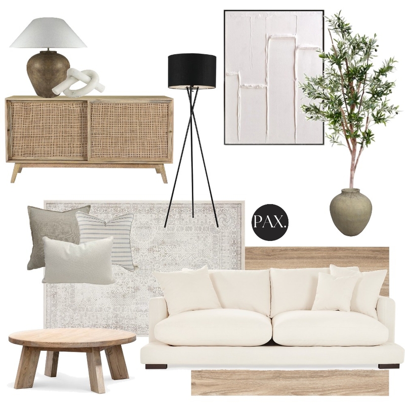 Organic Modern Living Room Mood Board by PAX Interior Design on Style Sourcebook