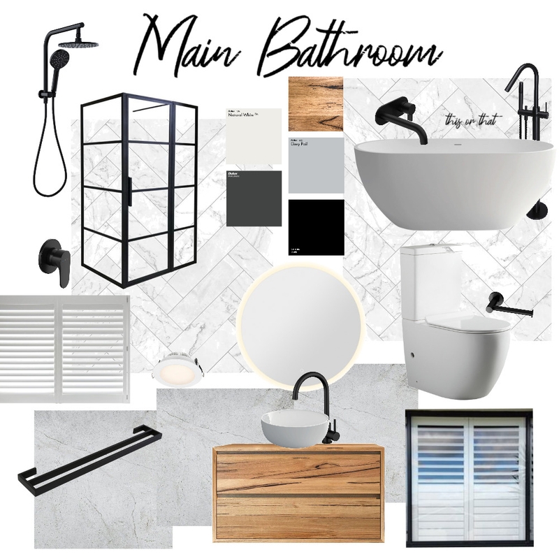 Main Bathroom Mood Board by katieoxleyy on Style Sourcebook