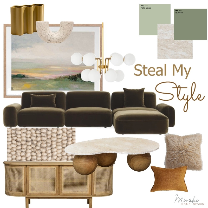 Mid Century Modern Mood Board by Meraki Home Design on Style Sourcebook