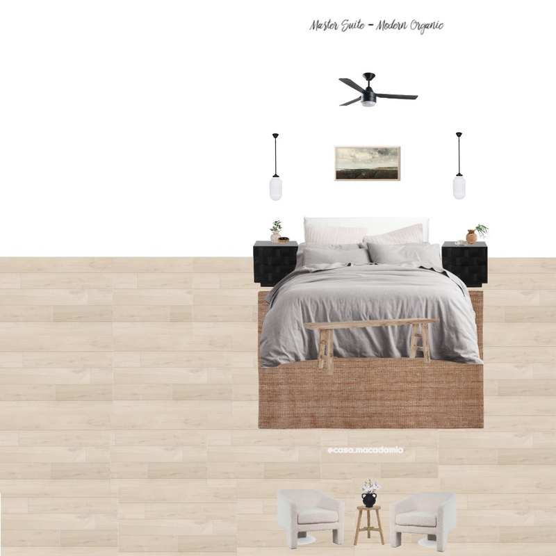 Master Suite - Modern Organic (Boucle Jute Natural Rug - Step 2 Mango - Boucle Chair) Mood Board by Casa Macadamia on Style Sourcebook