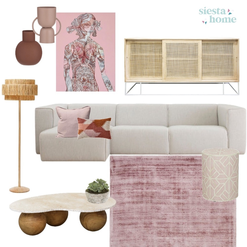 Modern Luxe living Room Pink Mood Board by Siesta Home on Style Sourcebook