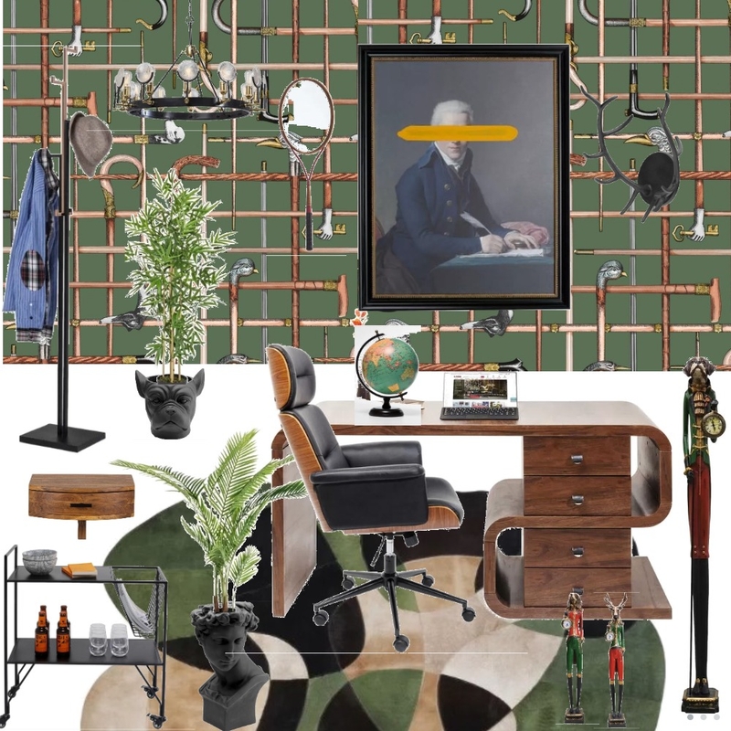 eclectic gentlemans office Mood Board by 2012antoniosv on Style Sourcebook