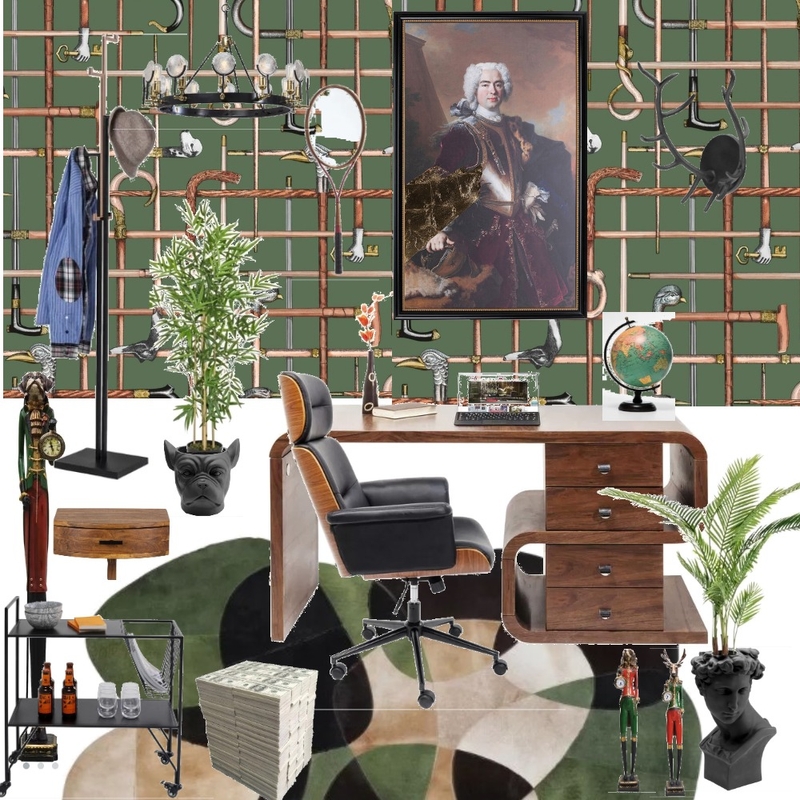 eclectic gentlemans office Mood Board by 2012antoniosv on Style Sourcebook