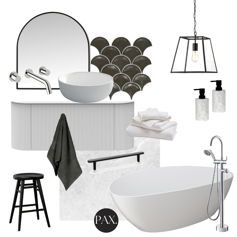 Achromatic Bathroom Mood Board by PAX Interior Design on Style Sourcebook