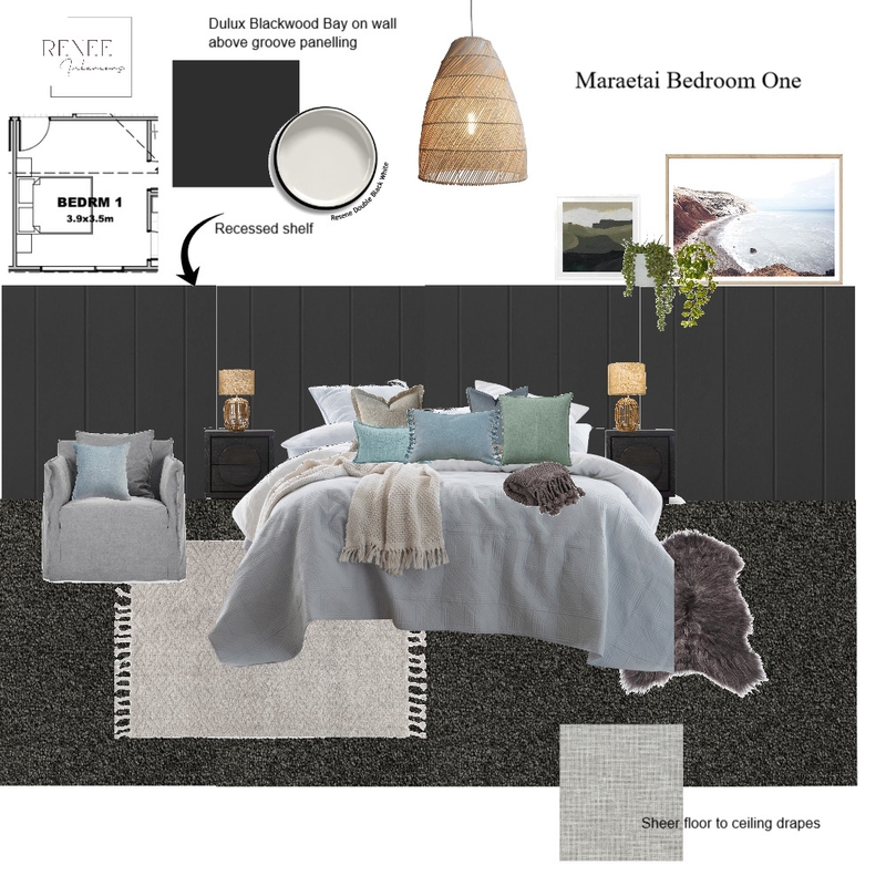 Maraetai bedroom One Mood Board by Renee Interiors on Style Sourcebook