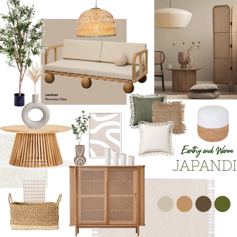 Earthy and Warm Japandi Mood Board by nooreenmulk on Style Sourcebook