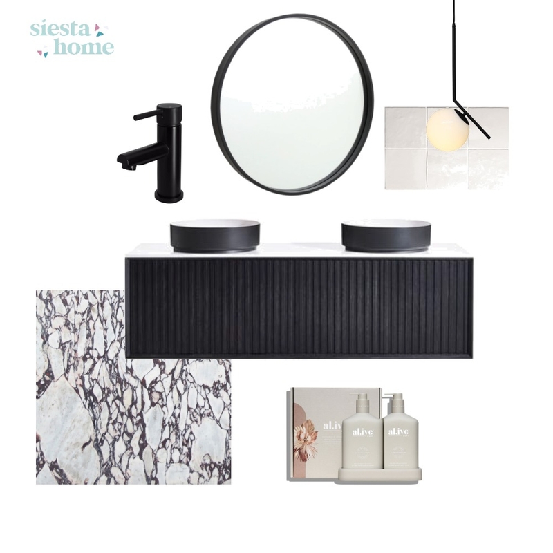 Dark and Moody bathroom Mood Board by Siesta Home on Style Sourcebook