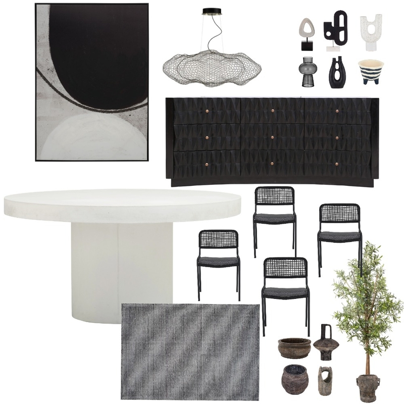 Flinders Dining Monochrome Mood Board by oz design artarmon on Style Sourcebook