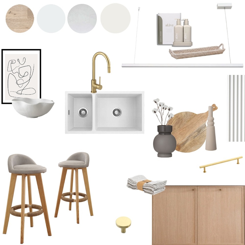 Rosie's Kitchen Sample Board Mood Board by AJ Lawson Designs on Style Sourcebook