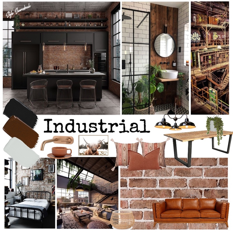 Industrial Mood Board by tmtdesignes@gmail.com on Style Sourcebook